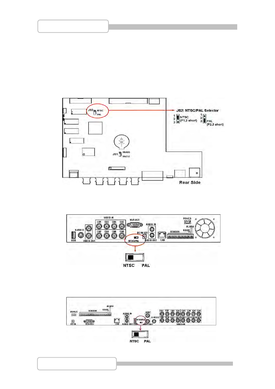 Video format selection, 4 ch triplex dvr, 8 ch triplex dvr | 16 ch triplex dvr | LT Security LTD831J5 User Manual | Page 23 / 92