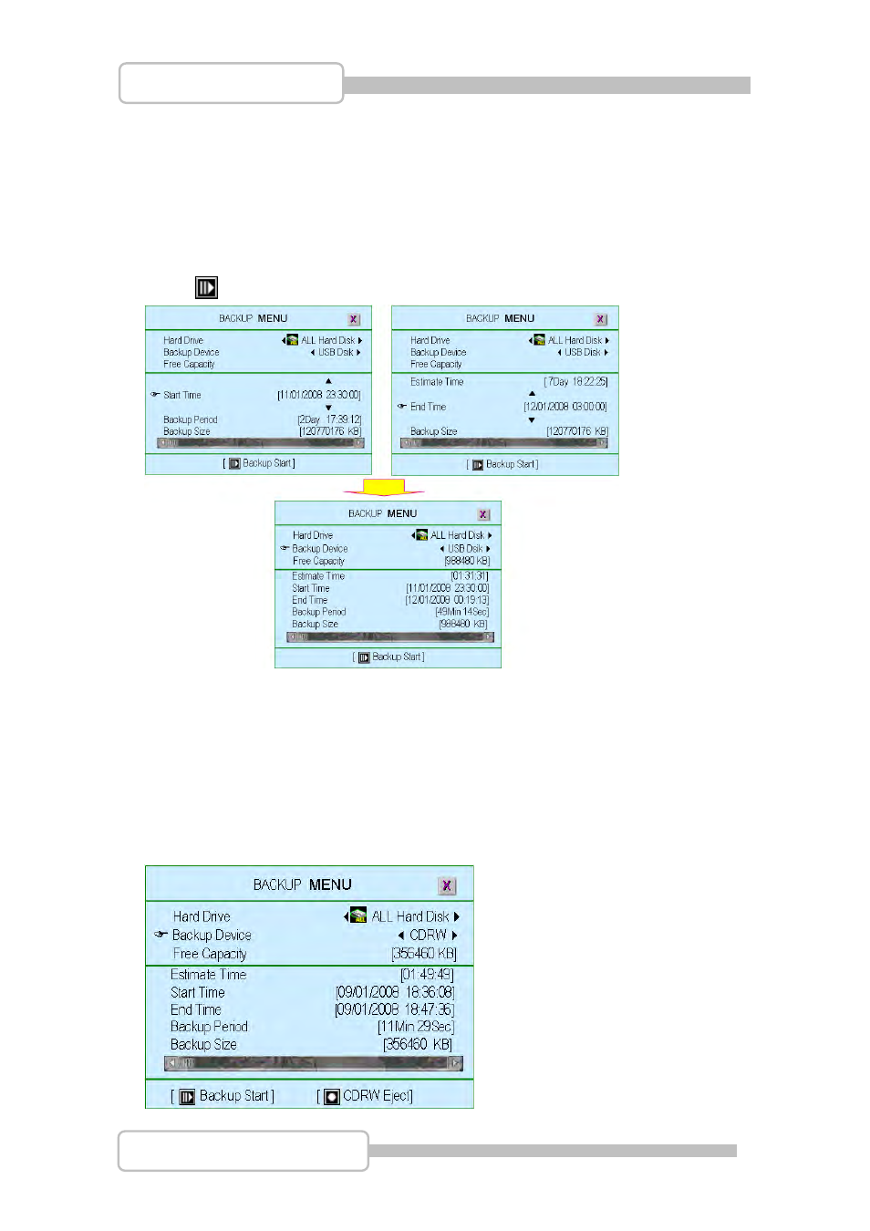 Backup by cdrw | LT Security LTD831J5 User Manual | Page 61 / 92