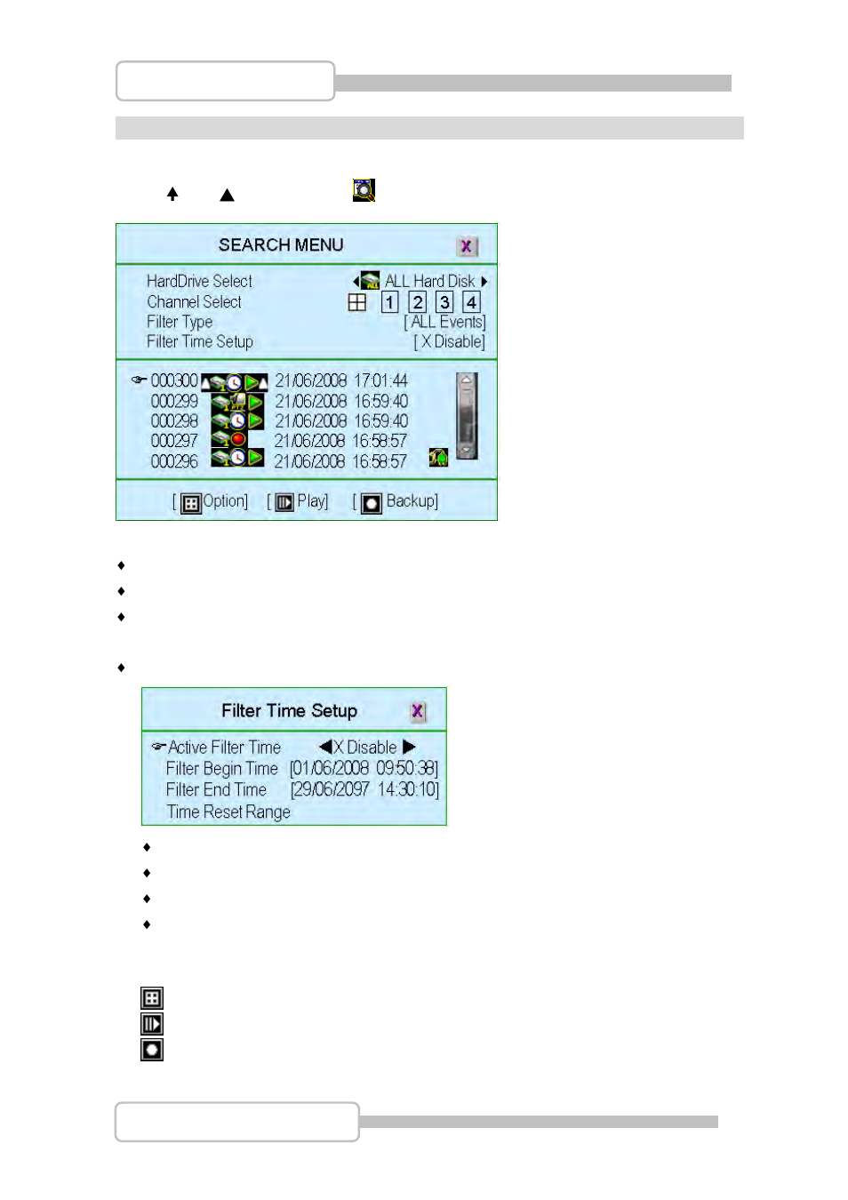 Event, Search, Event search | LT Security LTD831J5 User Manual | Page 62 / 92