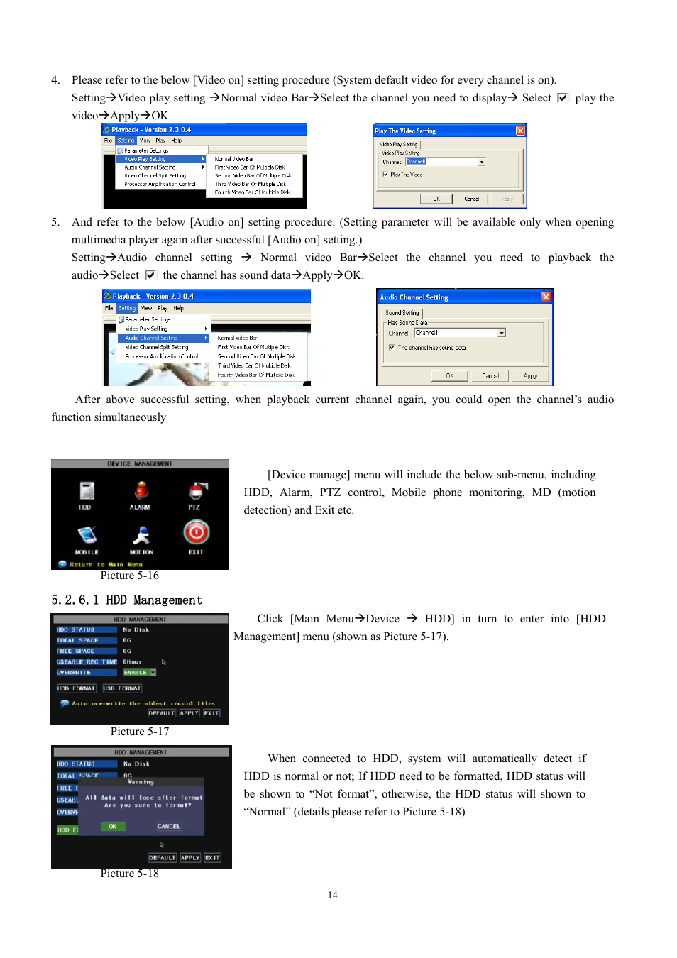 6 device management, 1 hdd management | LT Security LTD431LCDH6 User Manual | Page 17 / 33