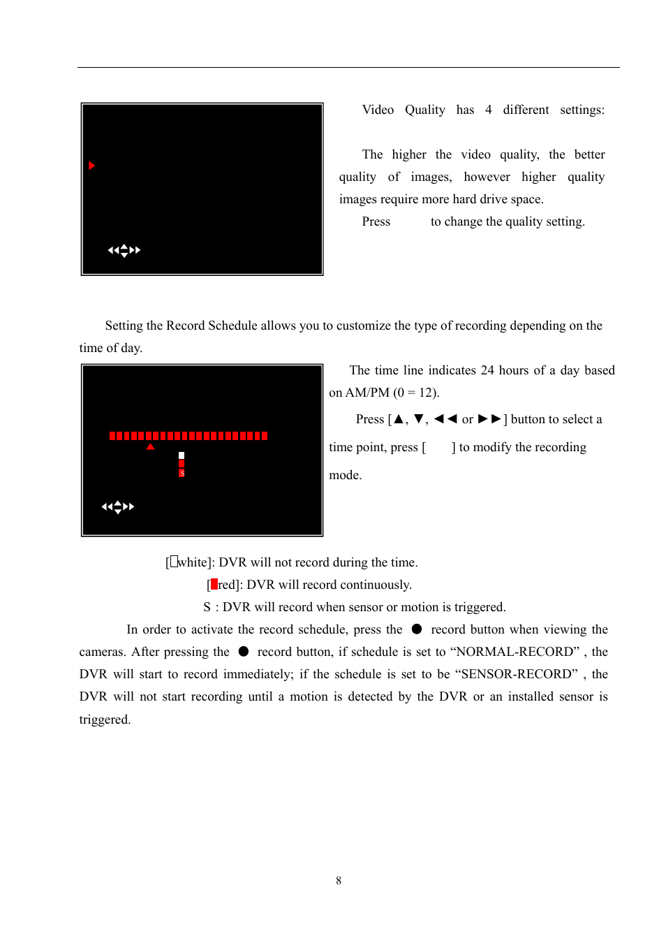 User manual, Video quality, Record schedule | LT Security LTD9056M6 User Manual | Page 10 / 29