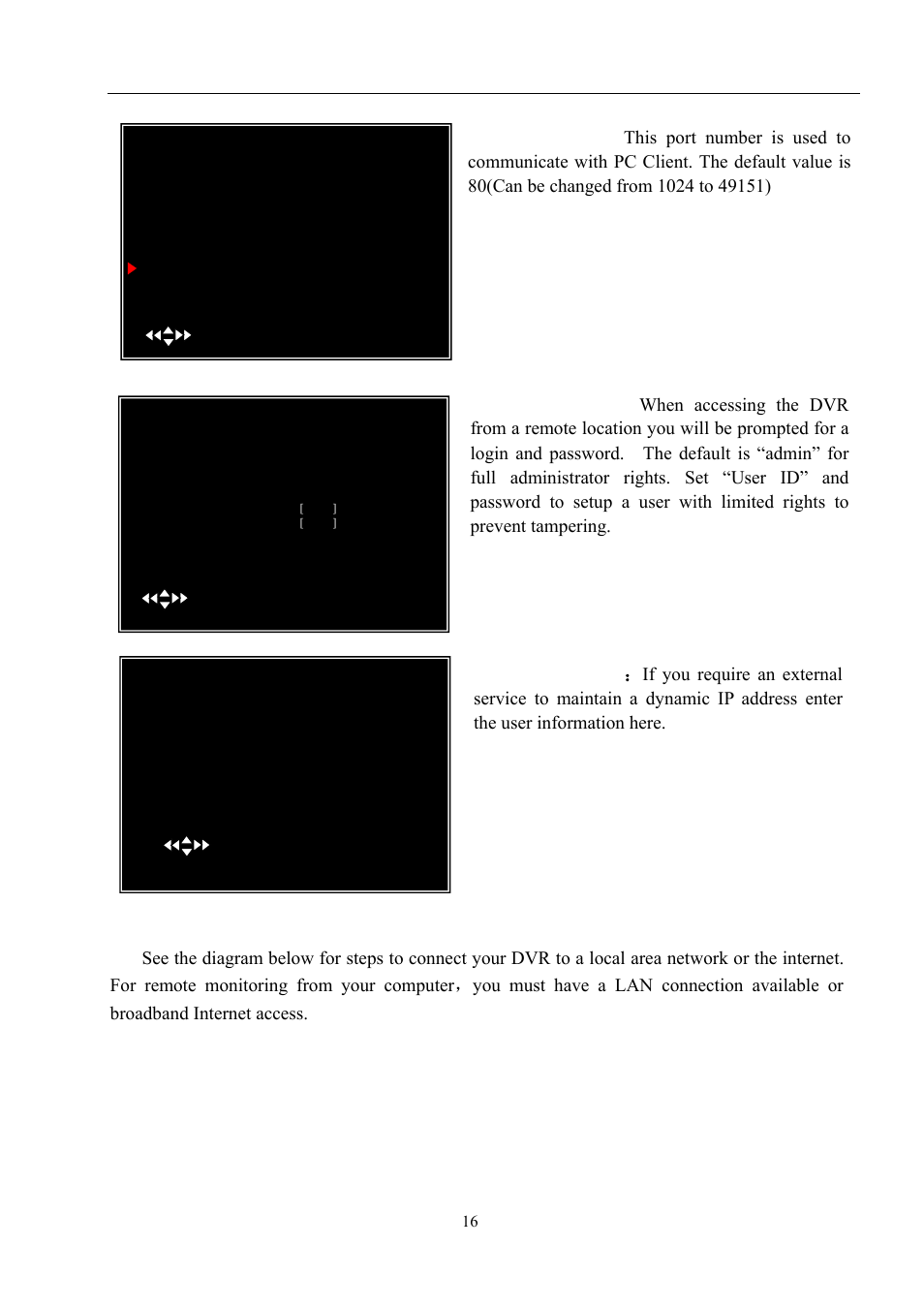 User manual, Lan-dvr connection | LT Security LTD9056M6 User Manual | Page 18 / 29