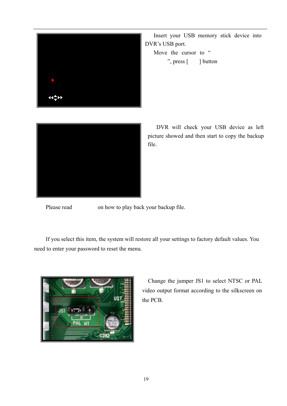 User manual, Reset menu, Ntsc/pal output select | LT Security LTD9056M6 User Manual | Page 21 / 29