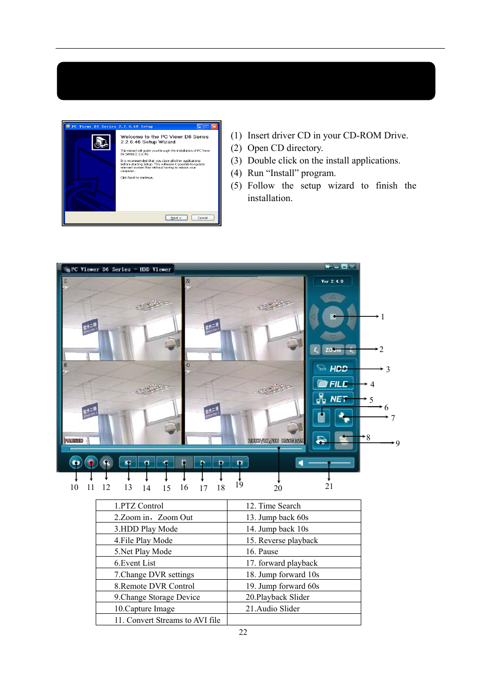 Chapter 8: usb progamming, 2 program interface, User manual | Driver installation | LT Security LTD9056M6 User Manual | Page 24 / 29