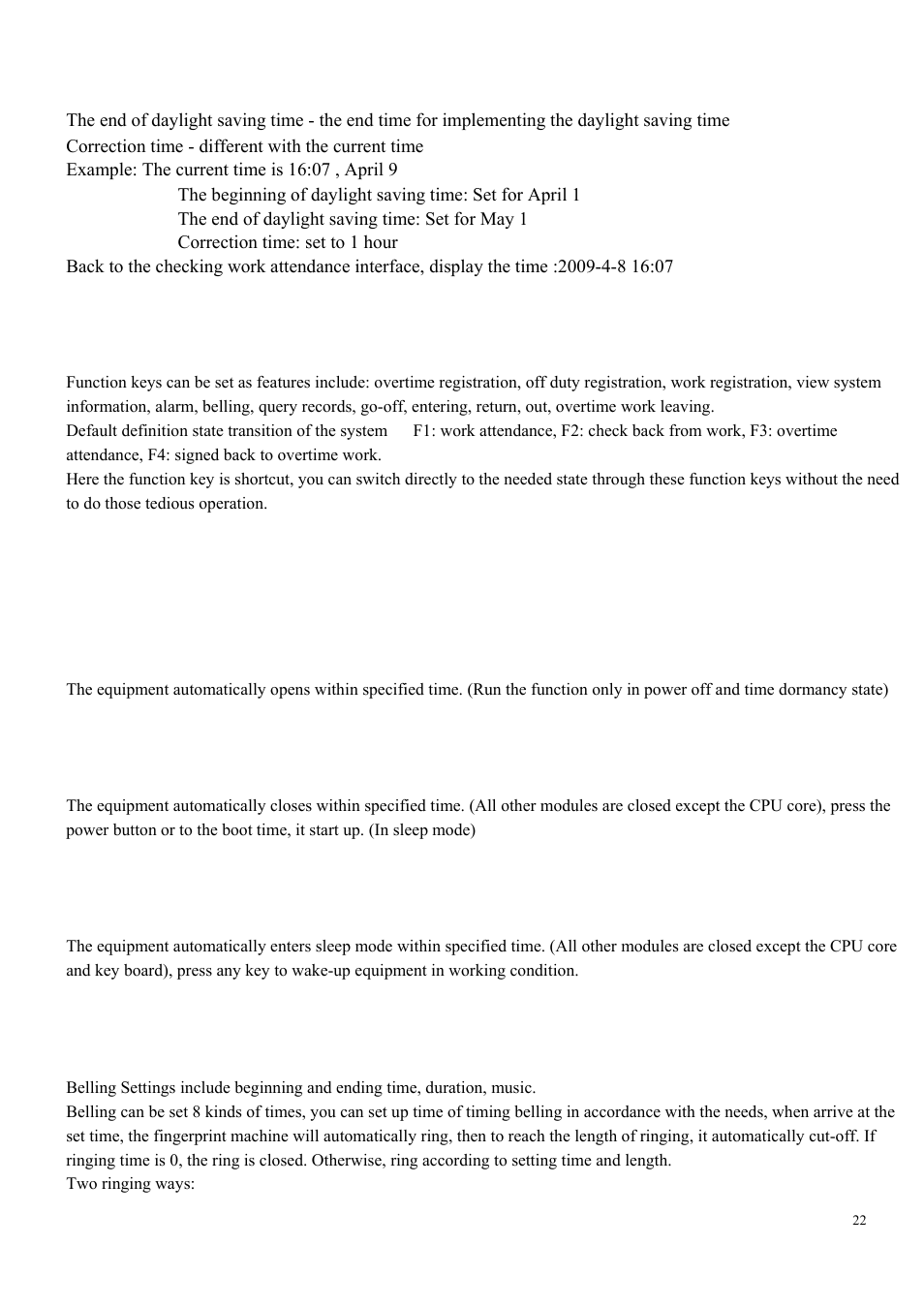 3 power supply management, 7 keypad tone settings, Time starting up | Time power off, Time dormancy, Belling settings | LT Security LTAL5300PM User Manual | Page 21 / 41