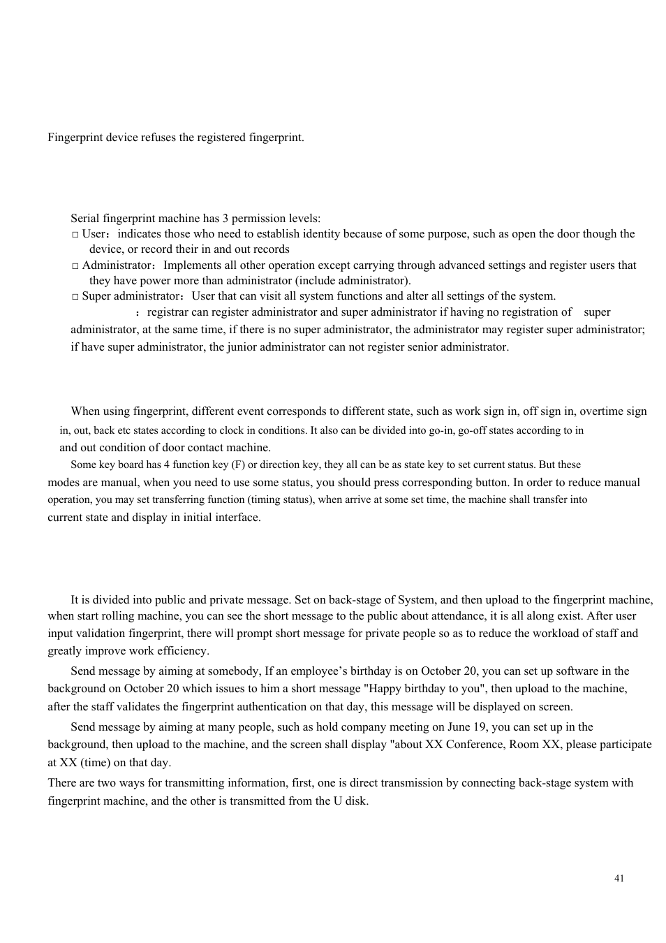 Refuse to found, Permission rank, Message notification | LT Security LTAL5300PM User Manual | Page 40 / 41