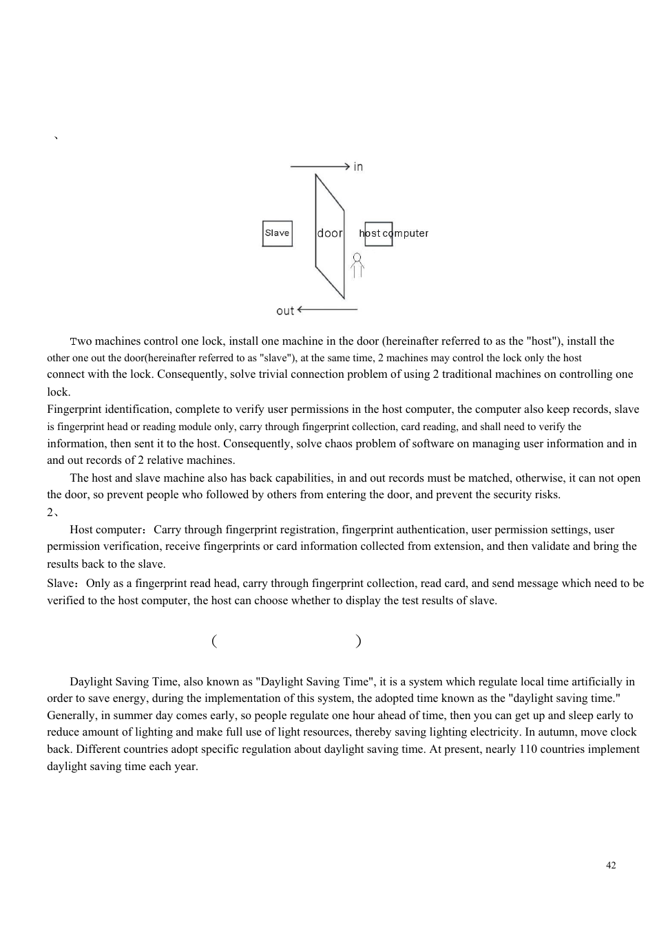 Host computer and slave, Daylight saving time （ time zone settings | LT Security LTAL5300PM User Manual | Page 41 / 41