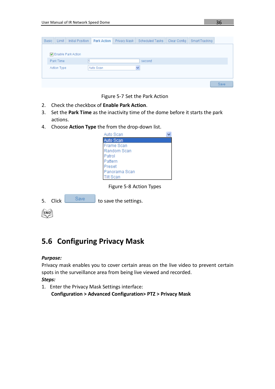Onfiguring, Rivacy, 6 configuring privacy mask | LT Security IPPTZ762 User Manual | Page 37 / 107