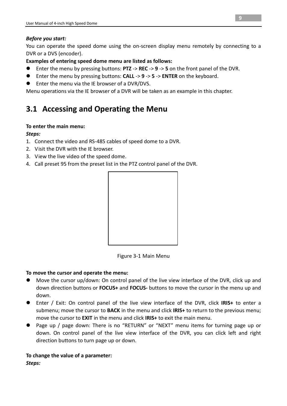 1 accessing and operating the menu, Accessing and operating the menu | LT Security PTZ217X12 User Manual User Manual | Page 18 / 51