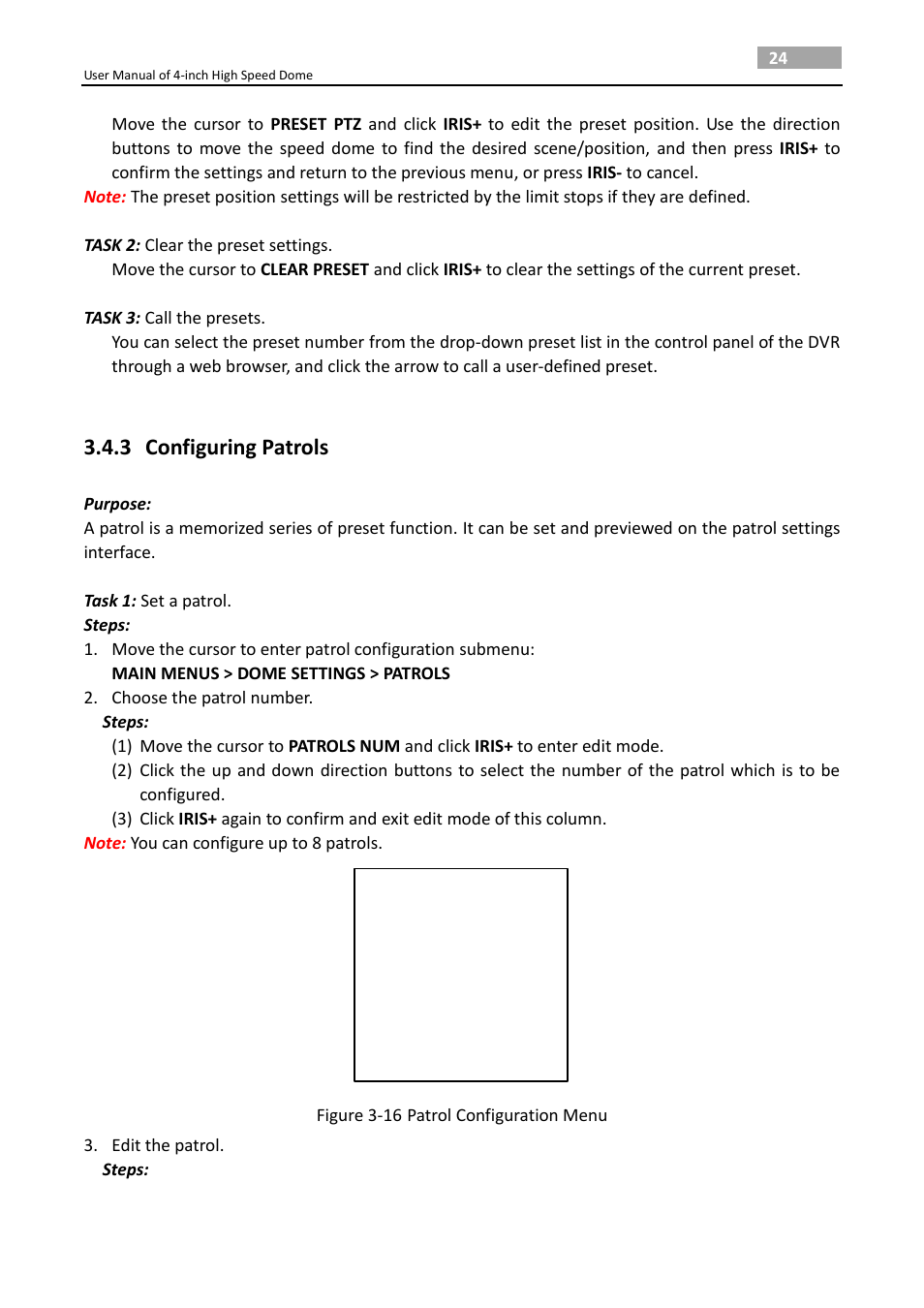 3 configuring patrols, Configuring patrols | LT Security PTZ217X12 User Manual User Manual | Page 33 / 51