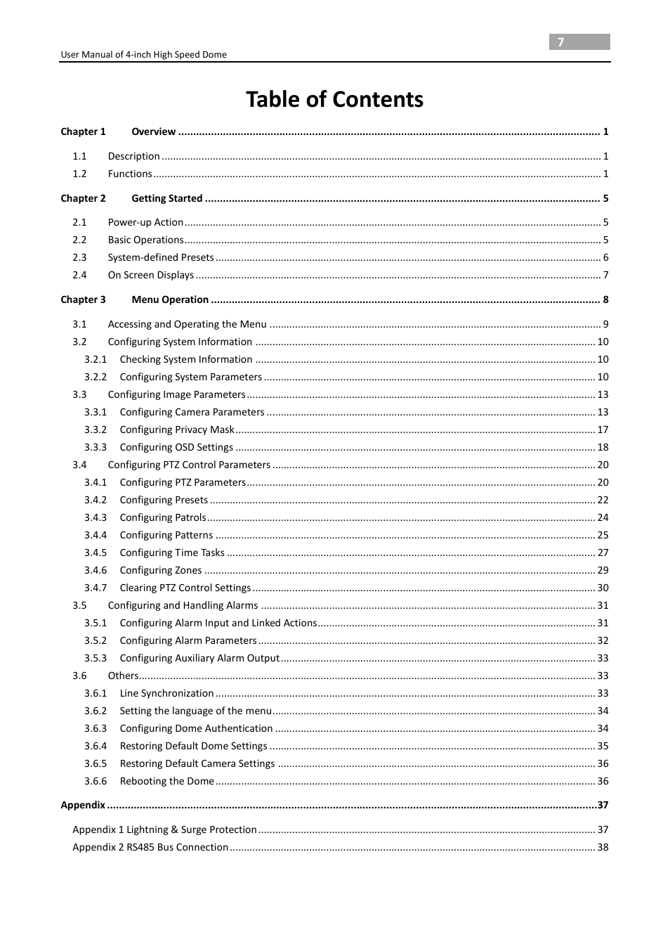 LT Security PTZ217X12 User Manual User Manual | Page 8 / 51