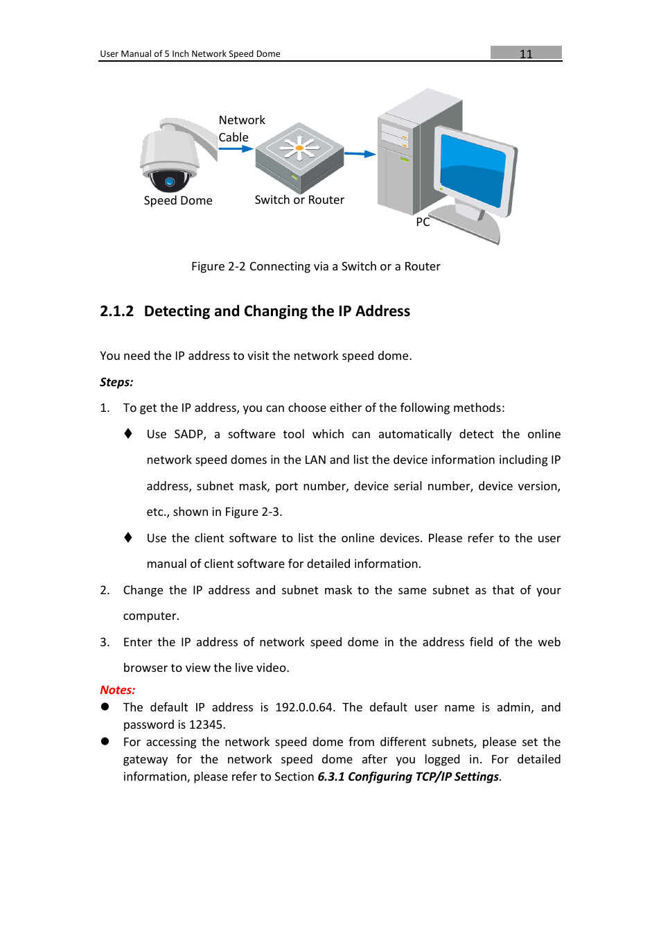 Detecting and changing the ip address, 2 detecting and changing the ip address | LT Security PTZIP772X20IR User Manual | Page 12 / 94