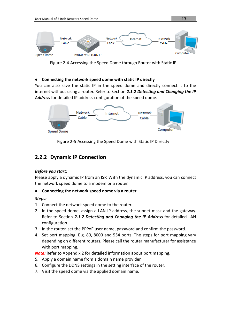 Dynamic ip connection, 2 dynamic ip connection | LT Security PTZIP772X20IR User Manual | Page 14 / 94