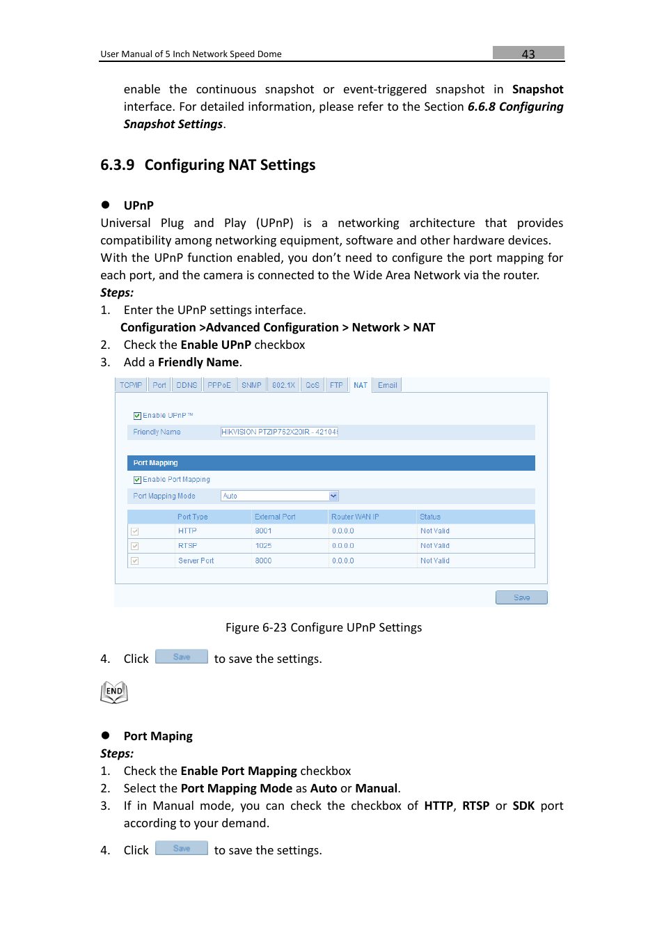 Configuring nat settings, 9 configuring nat settings | LT Security PTZIP772X20IR User Manual | Page 44 / 94