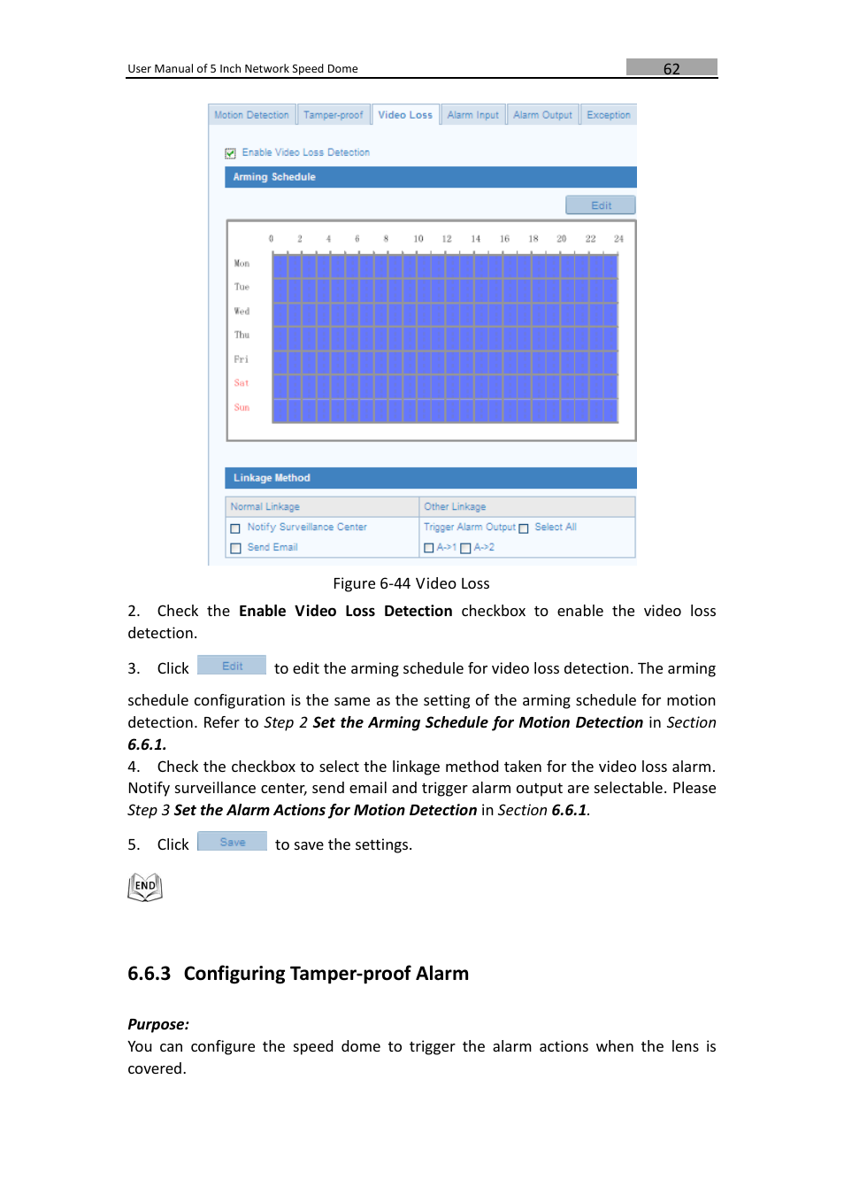 Configuring tamper-proof alarm, 3 configuring tamper-proof alarm | LT Security PTZIP772X20IR User Manual | Page 63 / 94