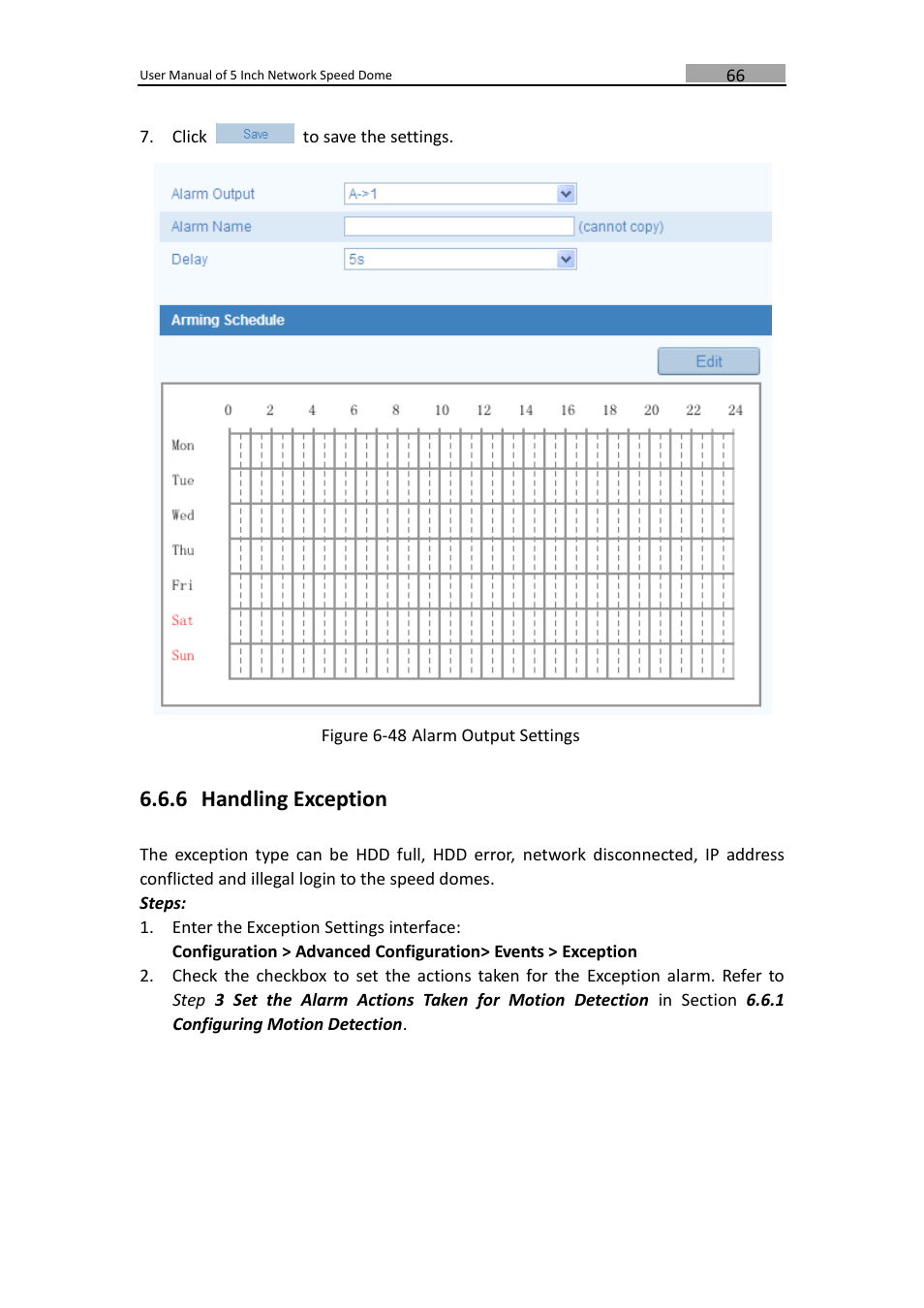 Handling exception, 6 handling exception | LT Security PTZIP772X20IR User Manual | Page 67 / 94