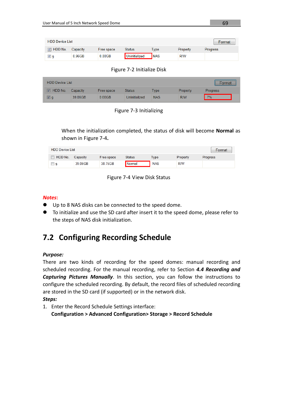 Onfiguring, Ecording, Chedule | 2 configuring recording schedule | LT Security PTZIP772X20IR User Manual | Page 70 / 94