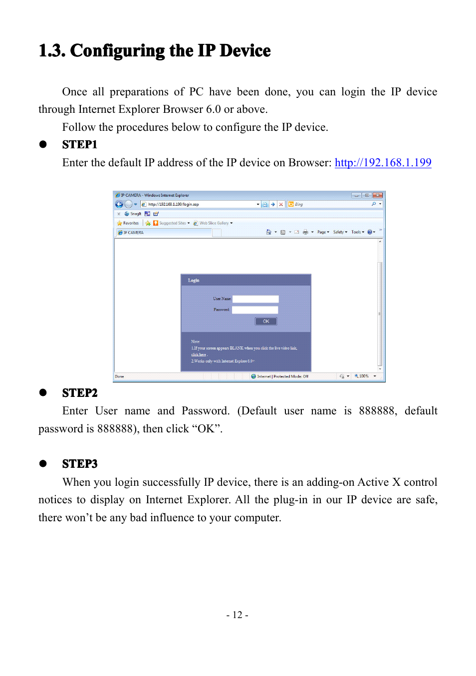 Configuringtheipdevice, Configuring, Configuring the | The ip, Ip device, Device | LT Security IP85PW User Manual | Page 12 / 71