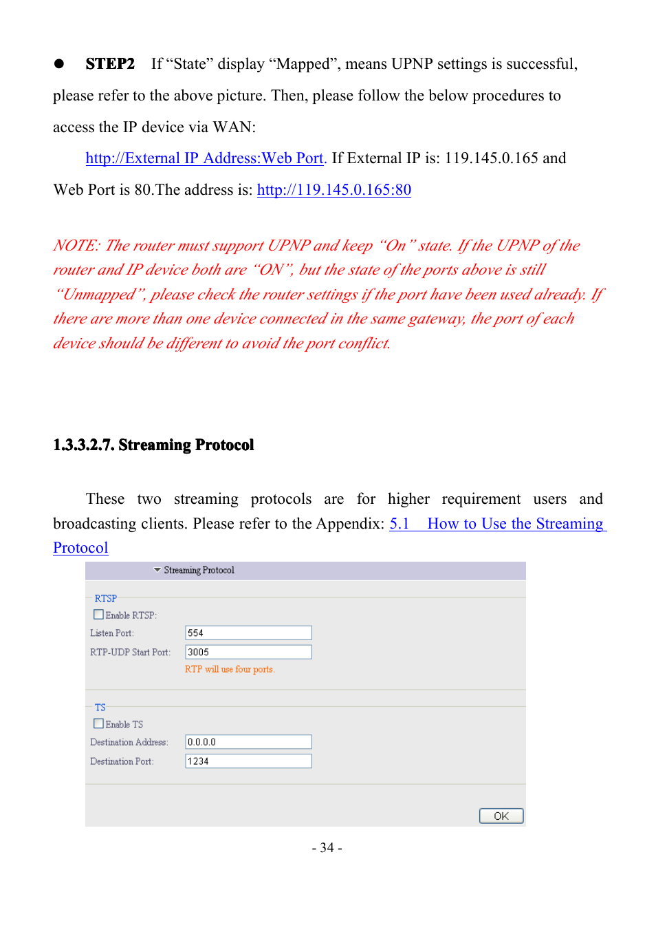 Streamingprotocol, Streaming, Streaming protocol | Protocol | LT Security IP85PW User Manual | Page 34 / 71