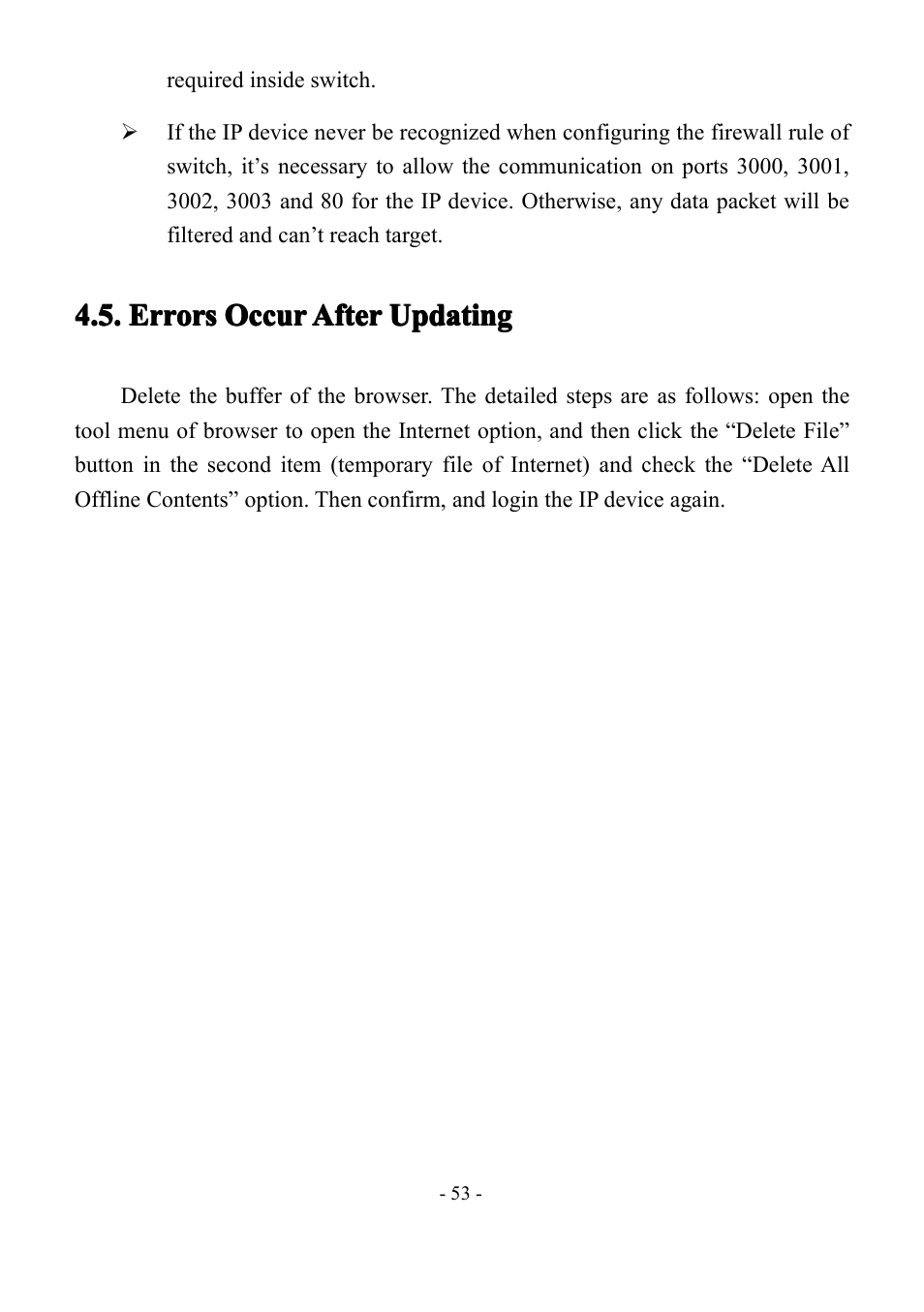 Errorsoccurafterupdating, Errors, Errors occur | Occur, Occur after, After, After updating, Updating | LT Security IP85PW User Manual | Page 53 / 71