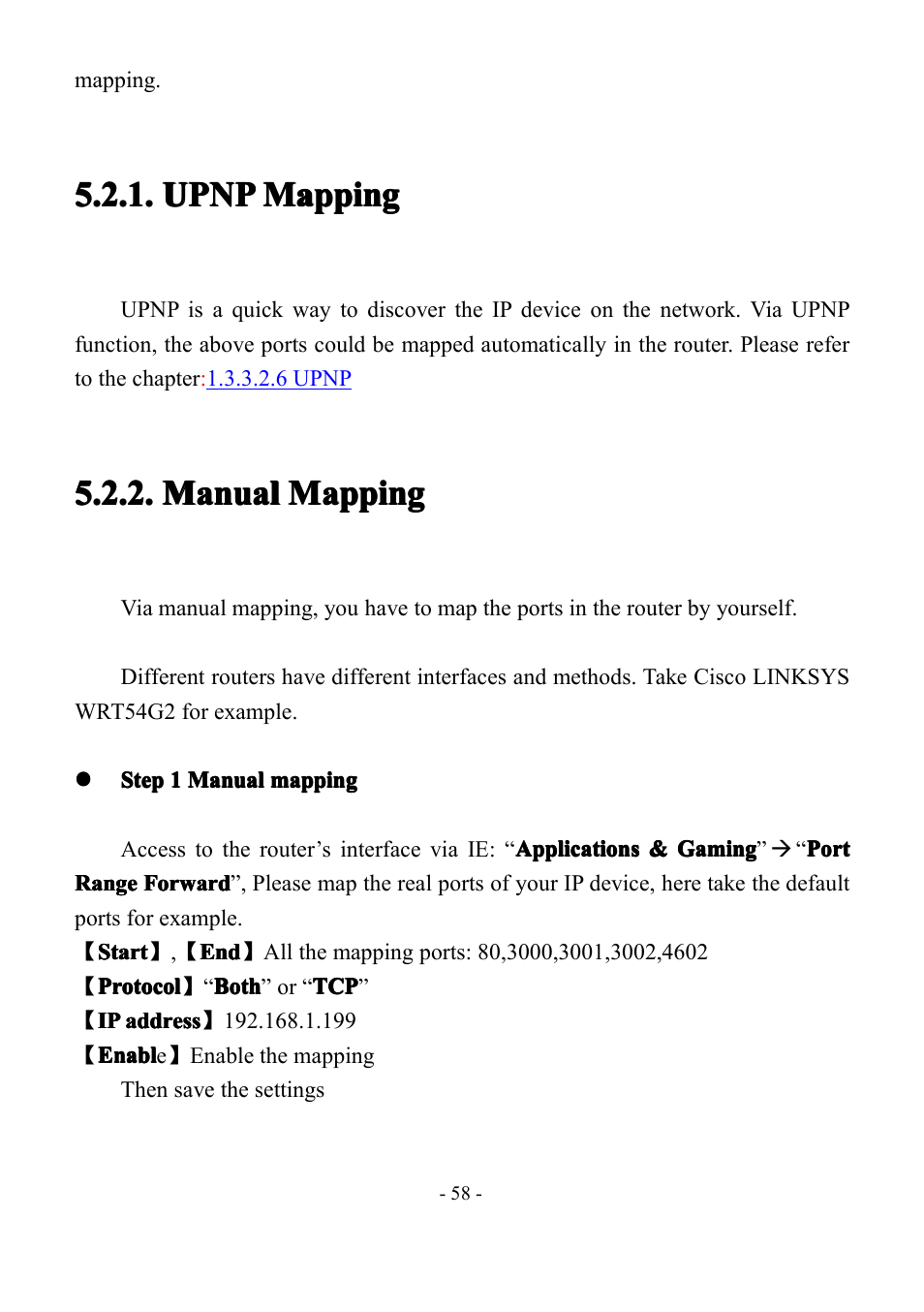 Upnpmapping, Manualmapping, Upnp | Upnp mapping, Mapping, Manual, Manual mapping | LT Security IP85PW User Manual | Page 58 / 71