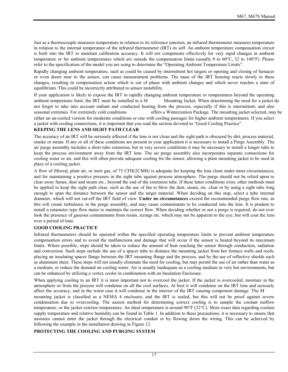 LumaSense Technologies M67 User Manual | Page 18 / 52