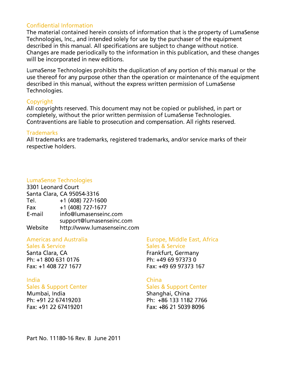 LumaSense Technologies M67 User Manual | Page 2 / 52
