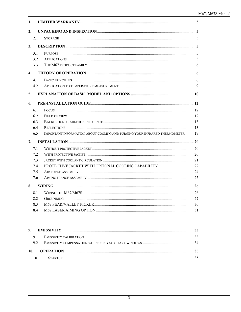 LumaSense Technologies M67 User Manual | Page 4 / 52