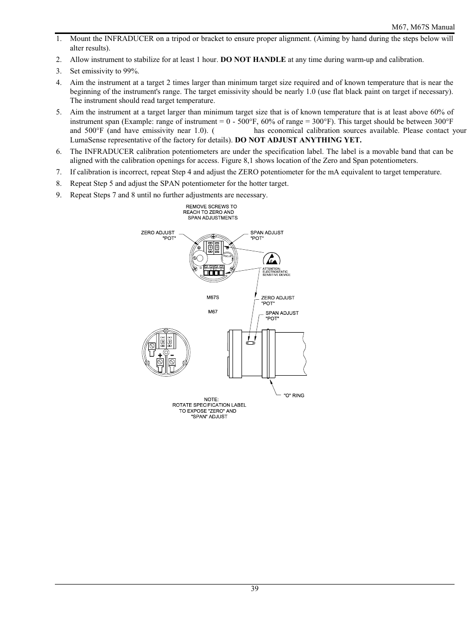 LumaSense Technologies M67 User Manual | Page 40 / 52