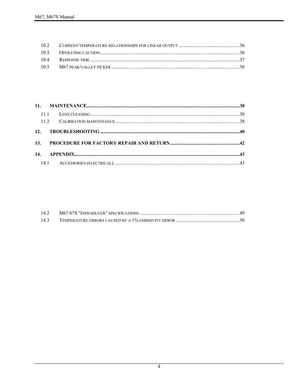 LumaSense Technologies M67 User Manual | Page 5 / 52