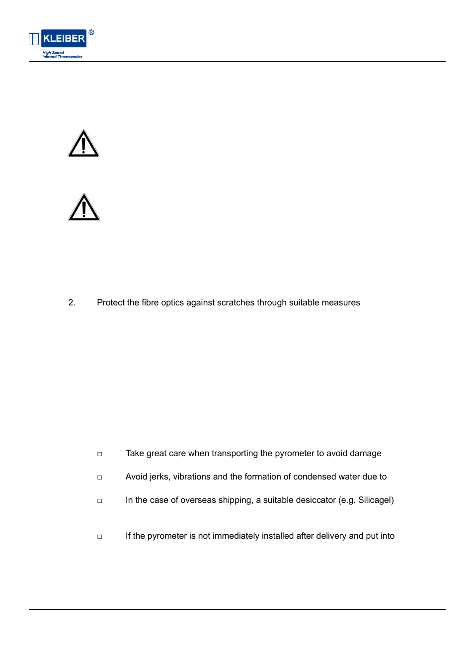 5transport and storage | LumaSense Technologies IGA 740-LO User Manual | Page 16 / 28