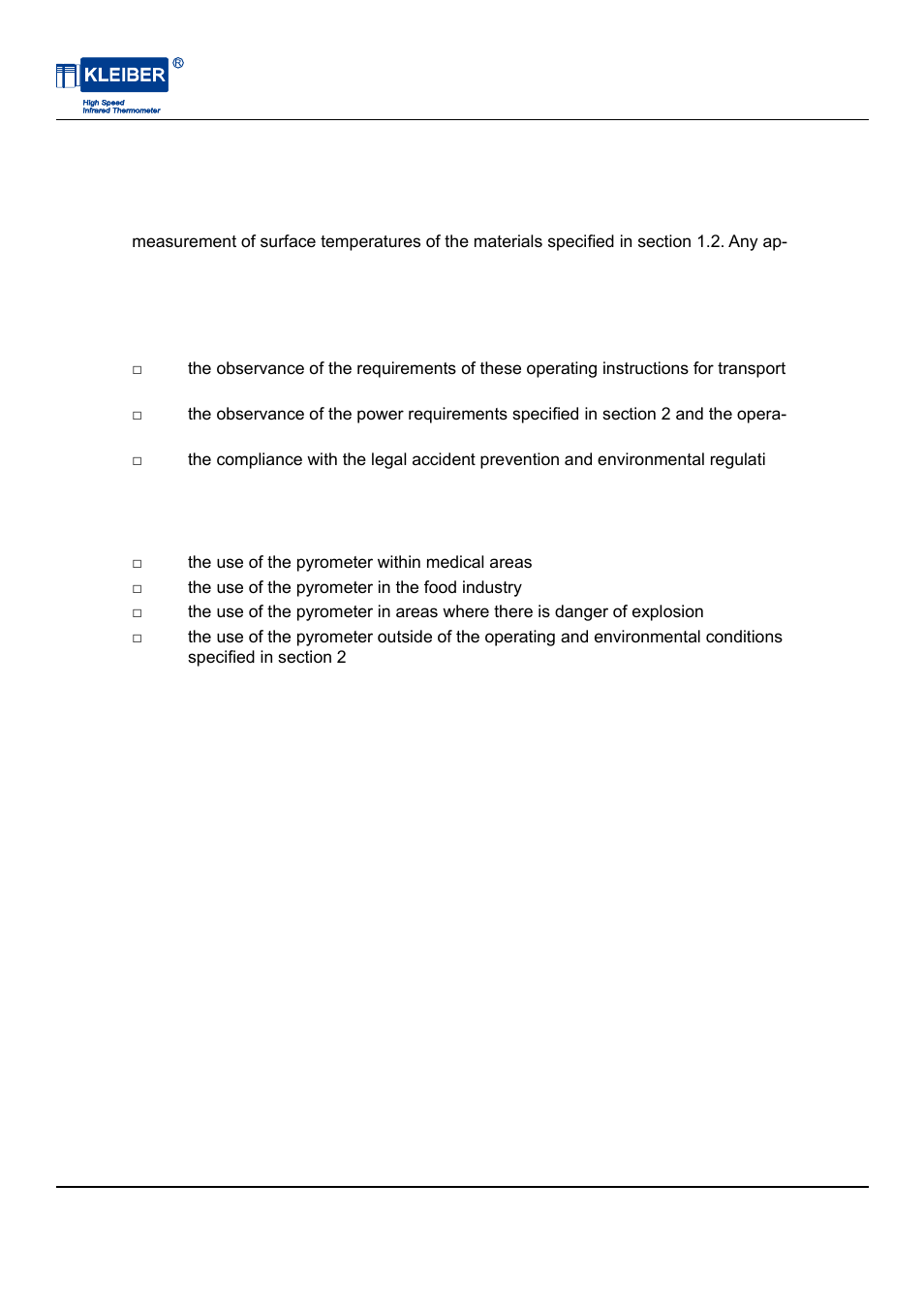 3 intended use, 4 warranty and liability | LumaSense Technologies IGA 740-LO User Manual | Page 6 / 28