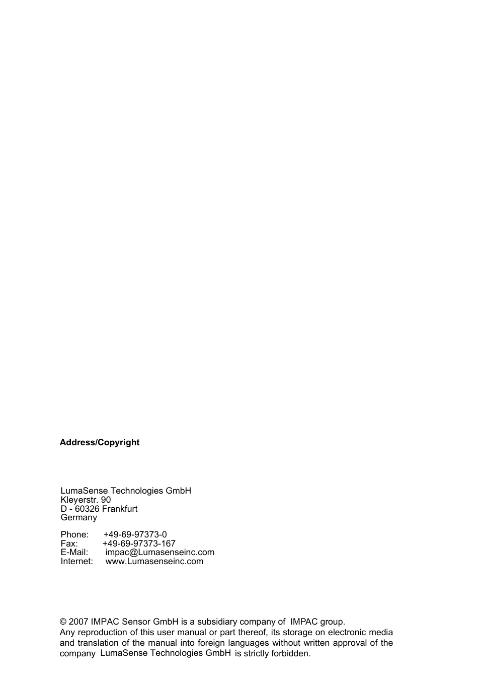 LumaSense Technologies IGA 740 User Manual | Page 2 / 27