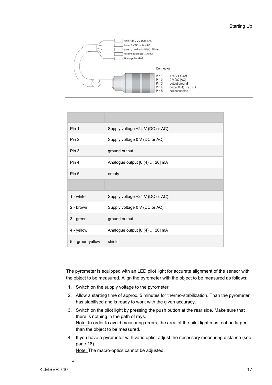 2 align pyrometer, 2 align, Pyrometer | Fig. 9, Pyrometer wire connection with configuration | LumaSense Technologies IGA 740 User Manual | Page 21 / 27