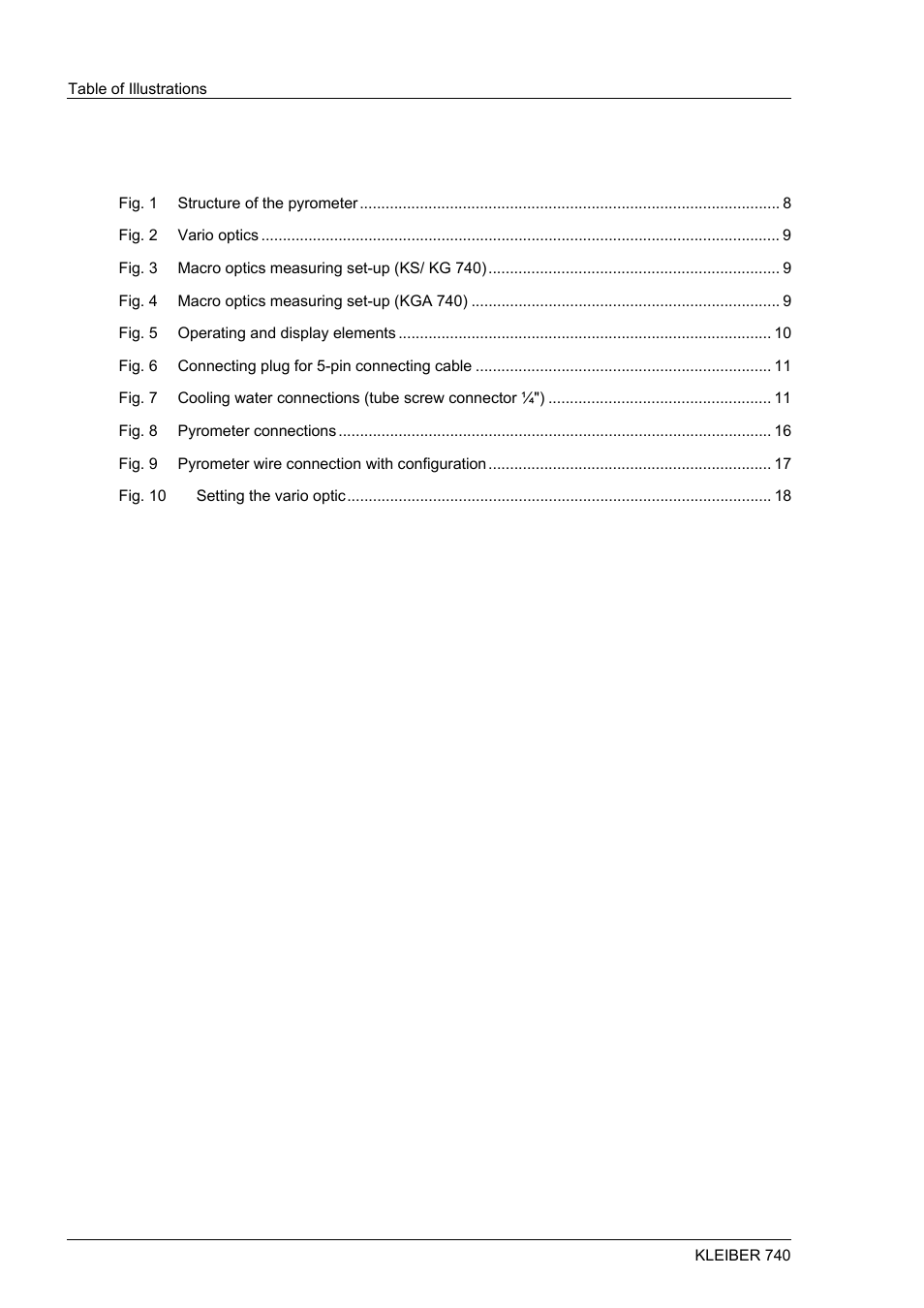 Table of illustrations | LumaSense Technologies IGA 740 User Manual | Page 4 / 27