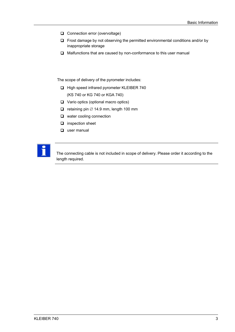 5 scope of delivery, Scope of delivery | LumaSense Technologies IGA 740 User Manual | Page 7 / 27