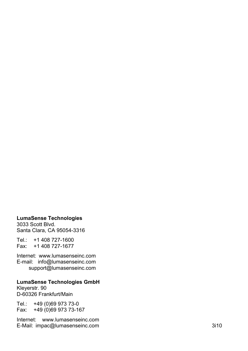 LumaSense Technologies IN 3000 User Manual | Page 4 / 4