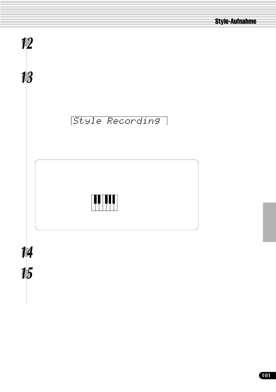 Style recording | Yamaha PSR-540 User Manual | Page 102 / 161