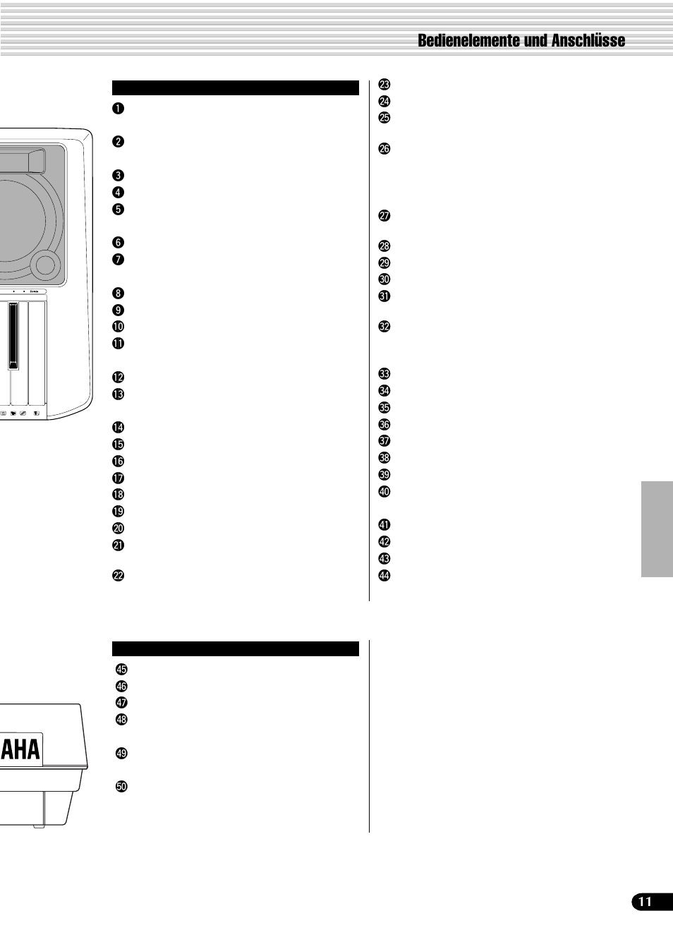 Bedienelemente und anschlüsse | Yamaha PSR-540 User Manual | Page 12 / 161