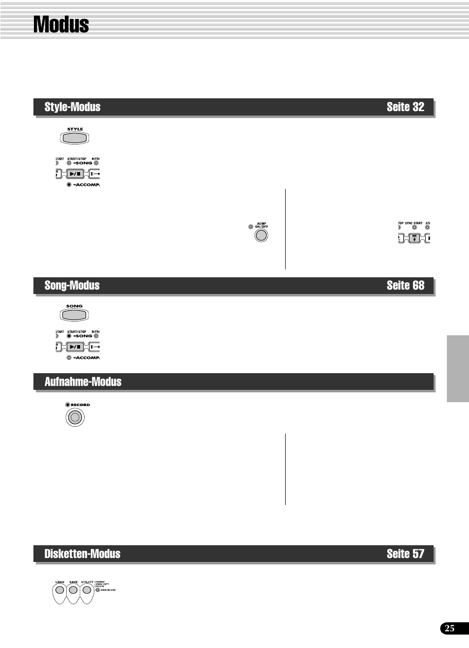 Modus | Yamaha PSR-540 User Manual | Page 26 / 161