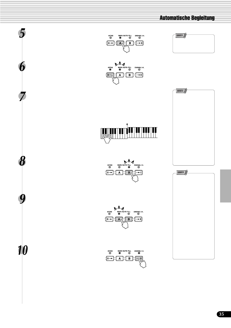 Automatische begleitung | Yamaha PSR-540 User Manual | Page 36 / 161