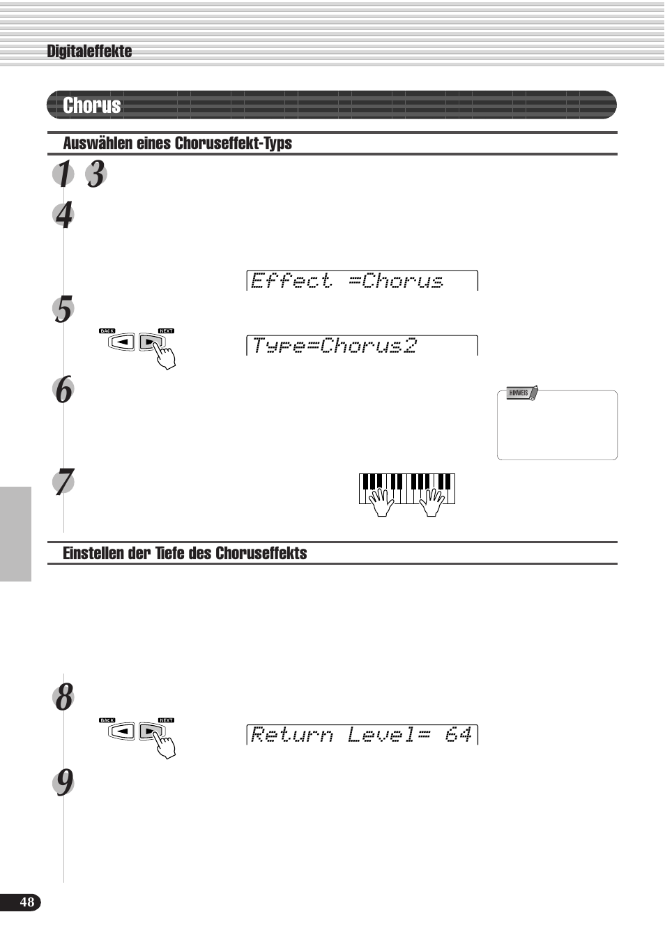 Chorus | Yamaha PSR-540 User Manual | Page 49 / 161