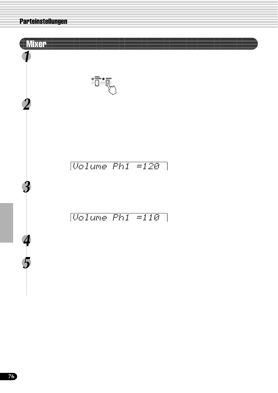 Mixer | Yamaha PSR-540 User Manual | Page 77 / 161