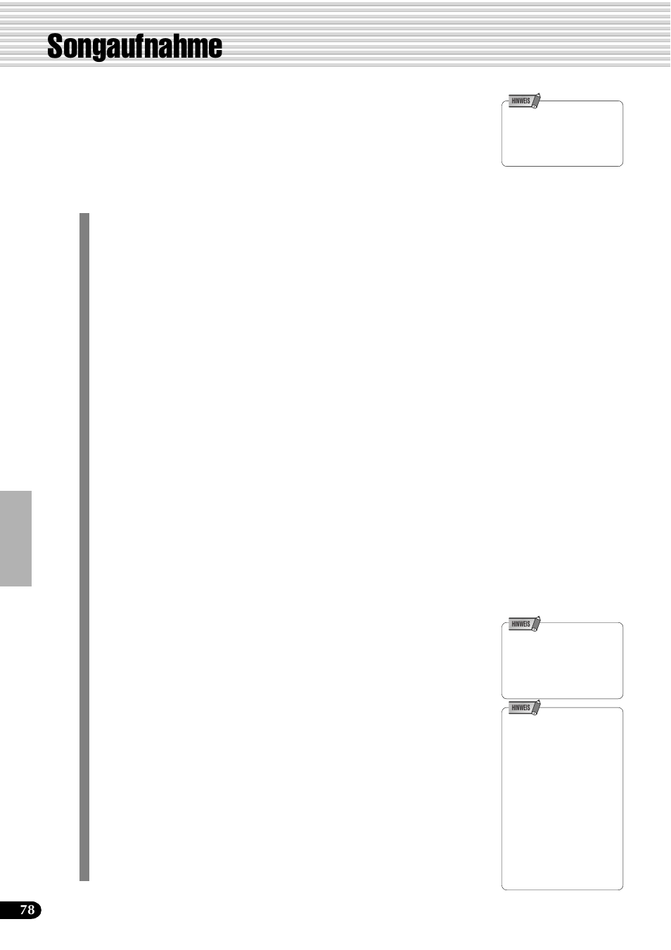 Songaufnahme | Yamaha PSR-540 User Manual | Page 79 / 161