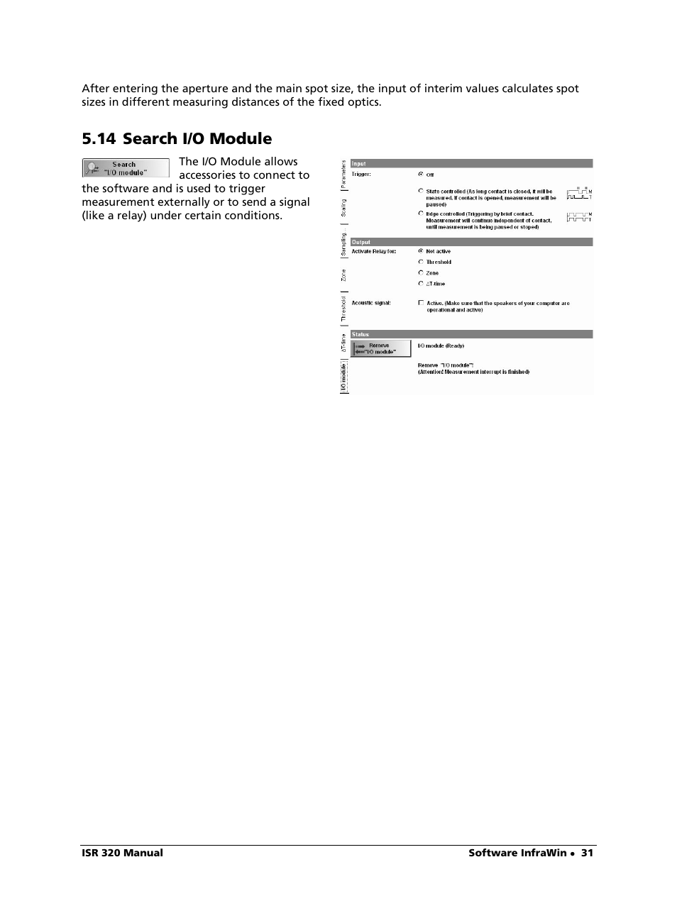 14 search i/o module | LumaSense Technologies ISR 320 User Manual | Page 31 / 46