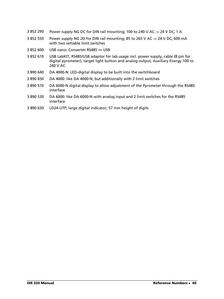 LumaSense Technologies ISR 320 User Manual | Page 40 / 46