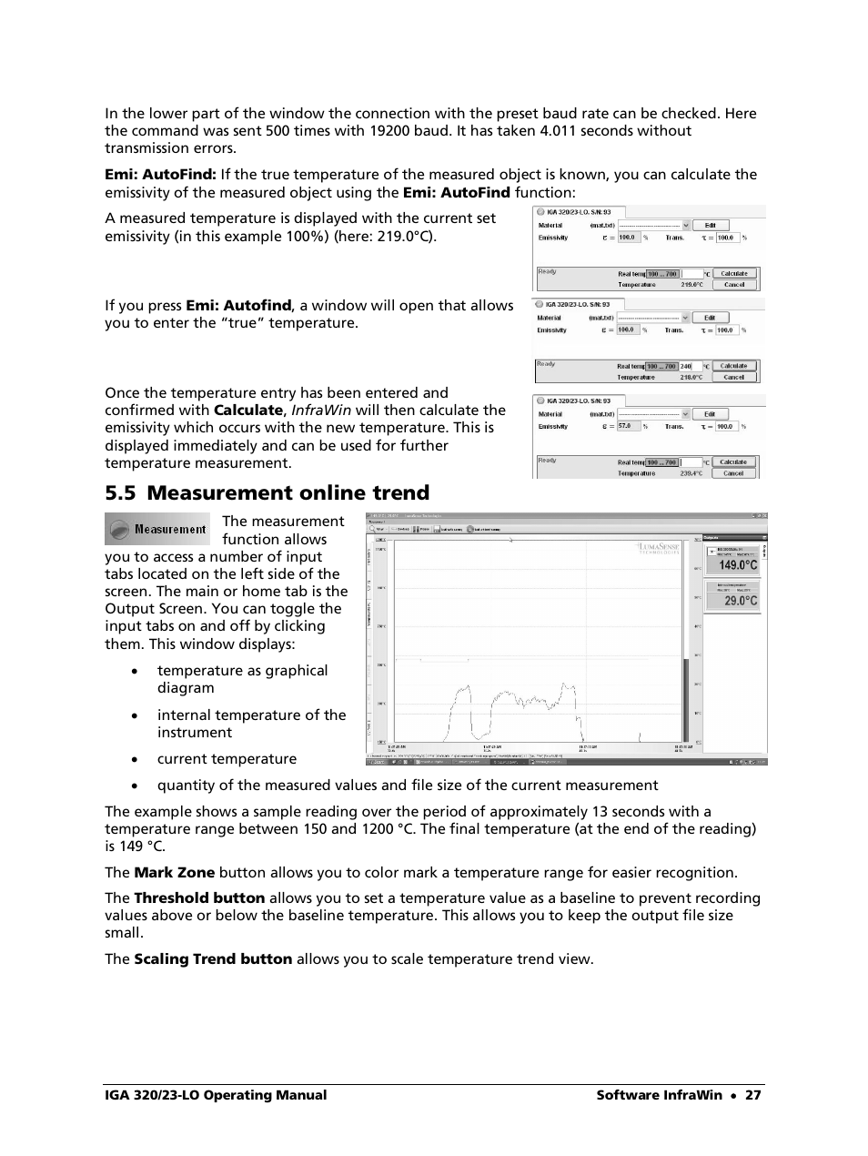 5 measurement online trend | LumaSense Technologies IGA 320/23-LO User Manual | Page 27 / 44