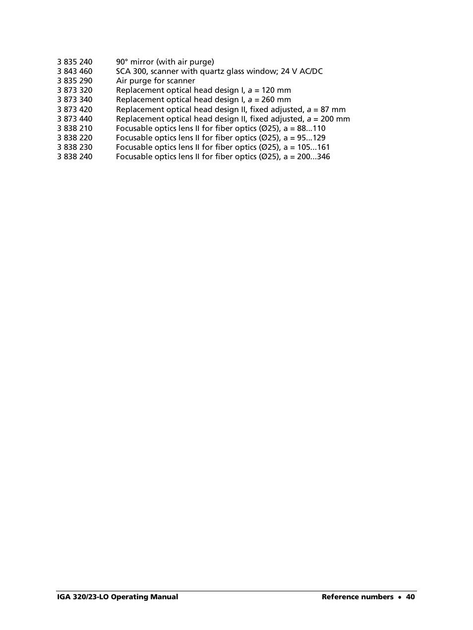 LumaSense Technologies IGA 320/23-LO User Manual | Page 40 / 44