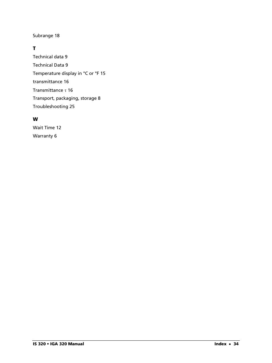 LumaSense Technologies IS 320 User Manual | Page 34 / 34