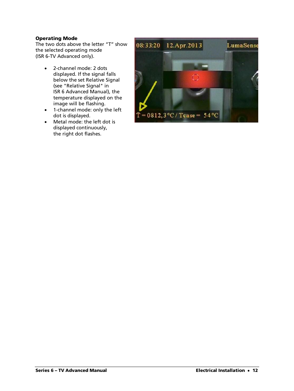 LumaSense Technologies ISR 6-TV Advanced User Manual | Page 12 / 25